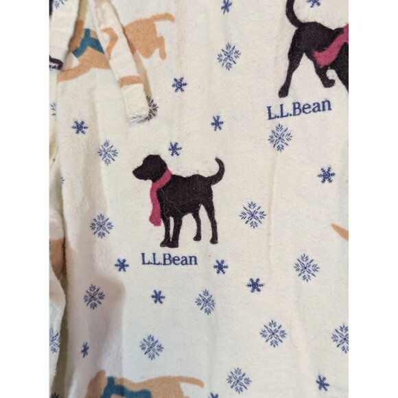 L.L. Bean Womens Labrador Dog Print Pajama Pants S Snowflakes Flannel - Picture 2 of 6